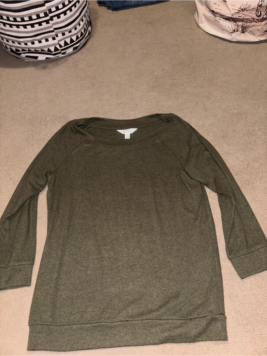 Market & Spruce Tops - Market & Spruce Olive Green Lightweight Raglan Pullover